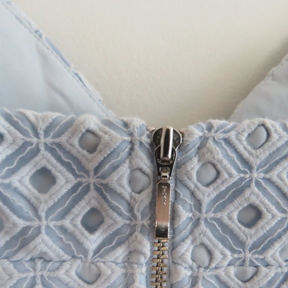 NICHOLAS Baby Blue Lace Eyelet Cut Out Pencil Dress - Size US 4 - Picture 14 of 16